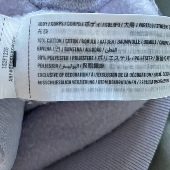 ABERCROMBIE & FITCH Soft AF Lavender Cropped Sweatshirt Size XXS - Picture 7 of 7